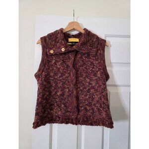 St. John Wool Tweed Pattern Sweater Vest S